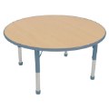 Nature Color Chunky 48" Round Table With 21" - 30" Adjustable Legs