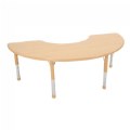 Thumbnail Image of Nature Color Chunky 36" x 72" Half Moon Table with 21" - 30" Adjustable Legs