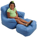 Alternate Image #2 of Cozy Calming Blue Chair and Ottoman