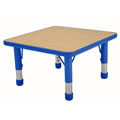 Nature Color Chunky 24" x 24" Table with 15-24" Adjustable Legs - Blue