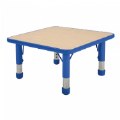 Primary Thumbnail of Nature Color Chunky 24" x 24" Table with 21-30" Adjustable Legs - Blue