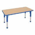 Primary Thumbnail of Nature Color Chunky 24" x 36" Table with 15-24" Adjustable Legs - Blue