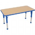 Nature Color Chunky 24" x 36" Table with 15-24" Adjustable Legs - Blue