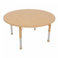 Primary Thumbnail of Nature Color Chunky 42" Round Table with 21-30" Adjustable Legs - Natural
