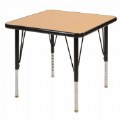 Golden Oak 24" x 24" Square Table with 15" - 24" Adjustable Legs