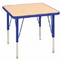 Nature Color 24" x 24" Square Table with 15-24" Adjustable Legs - Blue