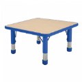 Primary Thumbnail of Nature Color Chunky 24" x 24" Toddler Table with 12-16" Adjustable Legs - Blue