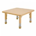 Primary Thumbnail of Nature Color Chunky 24" x 24" Toddler Table with 12-16" Adjustable Legs - Natural