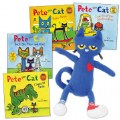 Pete the Cat Doll and 4 Paperback Book Set