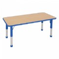 Primary Thumbnail of Nature Color Chunky 30" x 36" Rectangle Table with 21"-30" Adjustable Legs- Blue