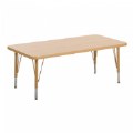Primary Thumbnail of Nature Color 30" x 36" Rectangle Table with 21" - 30" Adjustable Legs - Natural
