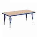 Primary Thumbnail of Nature Color 30" x 36" Rectangle Table with 15" - 24" Adjustable Legs - Blue