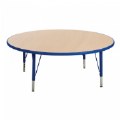 Primary Thumbnail of Nature Color 48" Round Table with 15" - 24" Adjustable Legs - Blue