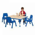 Primary Thumbnail of Nature Color Chunky 30"x36" Toddler Table with 12-16" Adjustable Legs - Blue