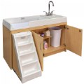 Alternate Image #7 of Walk Up Changing Table w/Right Sink/Left Stairs Natural