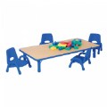 Alternate Thumbnail #2 of Nature Color Chunky 30" x 48" Toddler Table with 12-16" Adjustable Legs - Blue