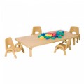 Alternate Thumbnail #2 of Nature Color Chunky 30" x 48" Toddler Table with 12-16" Adjustable Legs - Natural