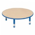 Primary Thumbnail of Nature Color Chunky 32" Round Table with 12-16" Adjustable Legs - Blue