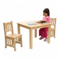 Alternate Thumbnail #2 of Birch Wood Mission Table with Two Chairs