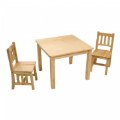 Primary Thumbnail of Birch Wood Mission Table with Two Chairs