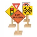 Alternate Image #3 of Deluxe International Traffic Signs with Wooden Bases