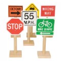 Alternate Image #4 of Deluxe International Traffic Signs with Wooden Bases