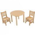 Wooden Round Mission Table with 2 Chairs