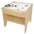 Sturdy Wooden Preschool Light Table for Block Play and More