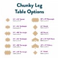 Alternate Thumbnail #2 of Nature Color Chunky 30" x 60" Table with Adjustable Legs