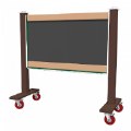 Alternate Thumbnail #2 of Double-Sided Magnetic Outdoor Chalkboard with Casters - Blue/Chocolate