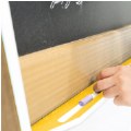 Alternate Thumbnail #2 of Double-Sided Magnetic Outdoor Chalkboard with Casters - Yellow/Latte