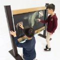 Alternate Thumbnail #3 of Double-Sided Magnetic Outdoor Chalkboard with Casters - Blue/Chocolate