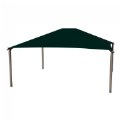 Square Hip 20' x 20' with 8' Entry 4-Post Shade with Forest Green Fabric