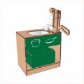 Primary Thumbnail of Kid Kitchen Stainless Steel Sink with Pump