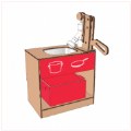 Primary Thumbnail of Kid Kitchen Stainless Steel Sink with Pump - Red