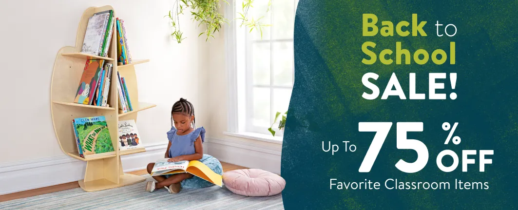 Toddler playing with wooden blicks placed inside a turtle shaped wicker basket