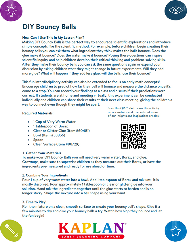 DIY Bouncy Balls Kaplan Early Learning Company