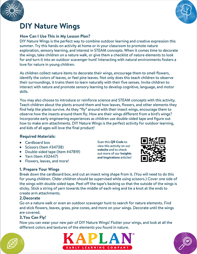 DIY Nature Wings Kaplan Early Learning Company