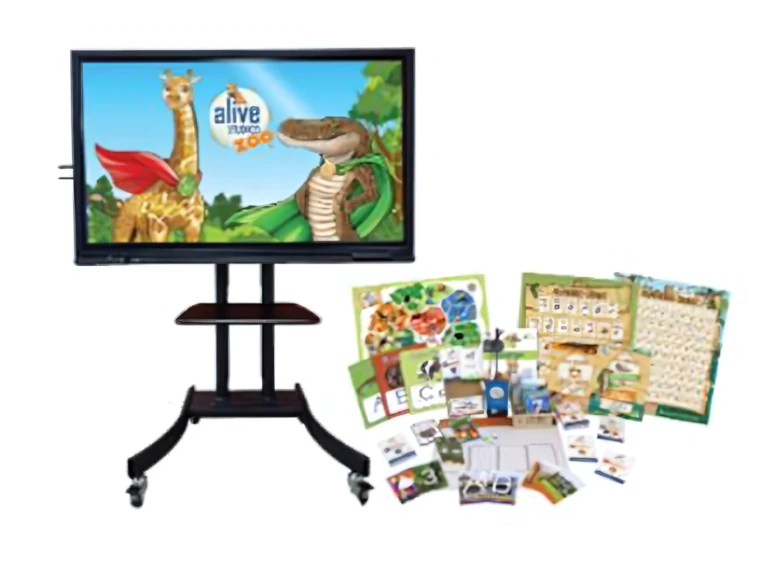 Preschool teacher using Learning Alive interactive activities