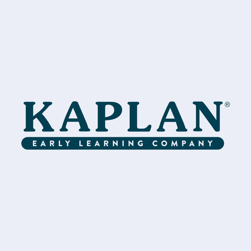 Kaplan Royal Blue Logo on Sky Blue