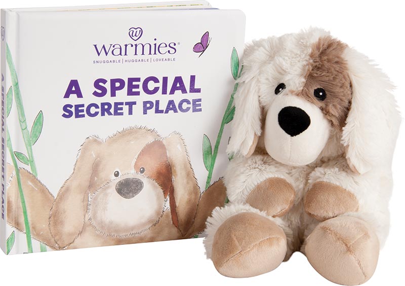 Warmies Plush 13 inch Puppy Dog & A Special Secret Place Board Book