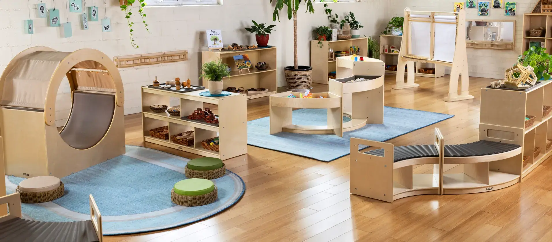 Preschool classroom arranged with Carolina Connections furniture