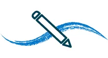 Pencil with a wavy line behind