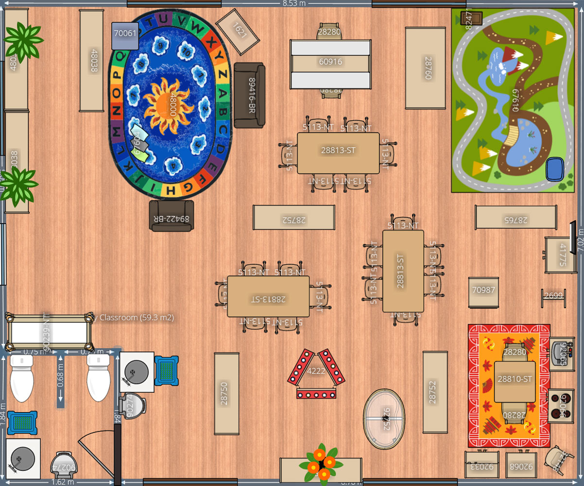 classroom drawing layout