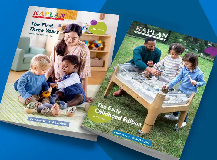 Catalog covers for Kaplan The First Three Years and The Early Childhood Edition