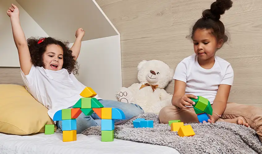 Children playing with blocks