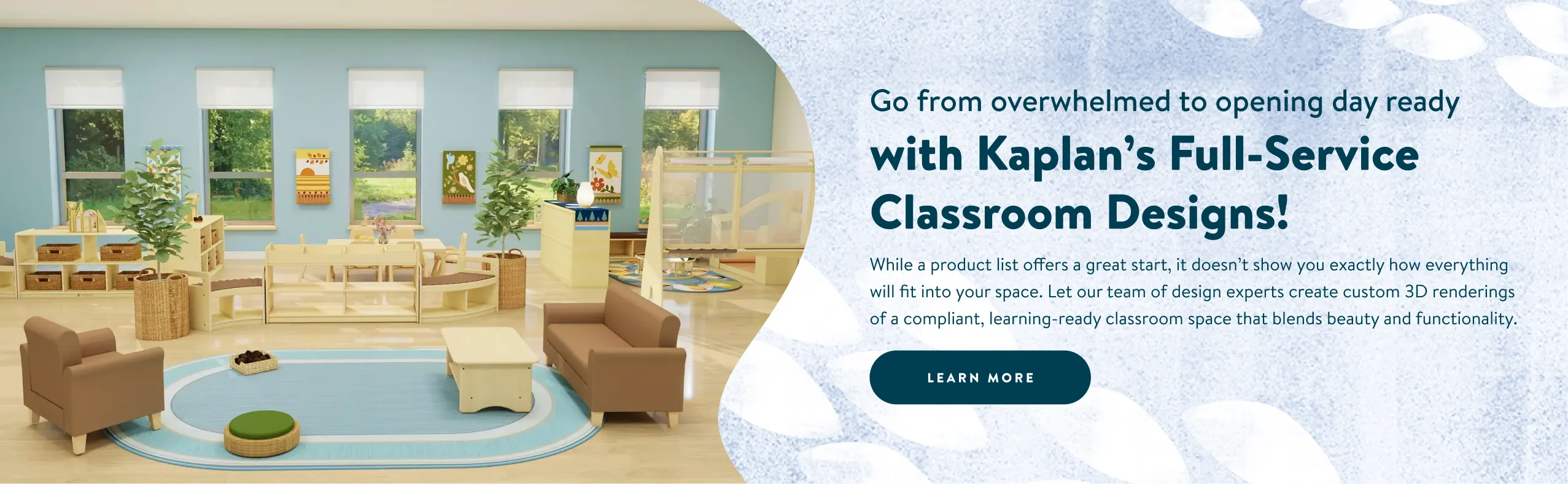 3D rendering of a preschool classroom