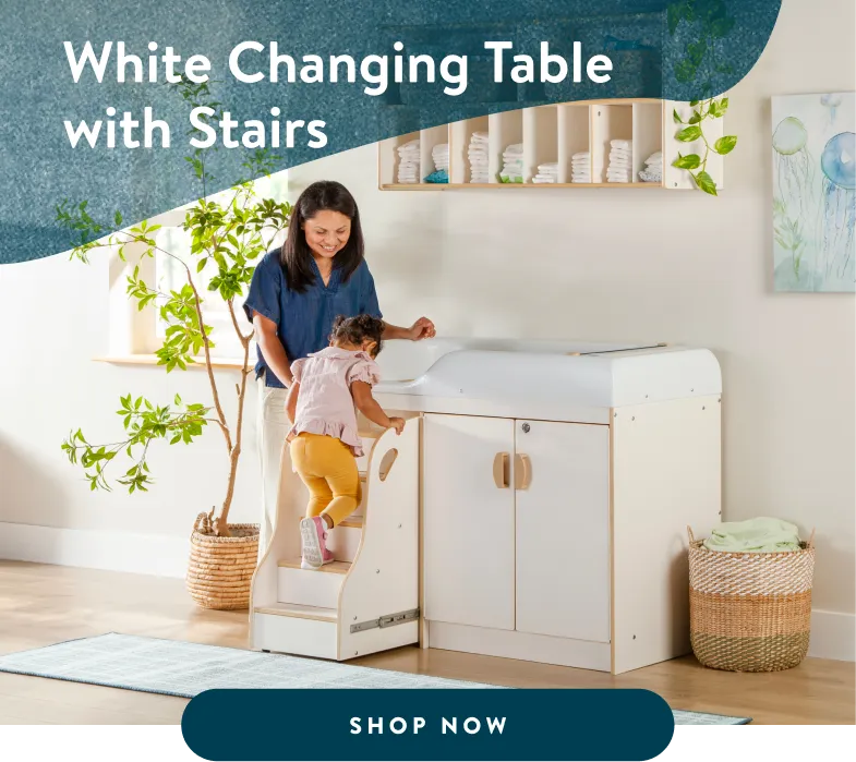 White Changing Table with Stairs