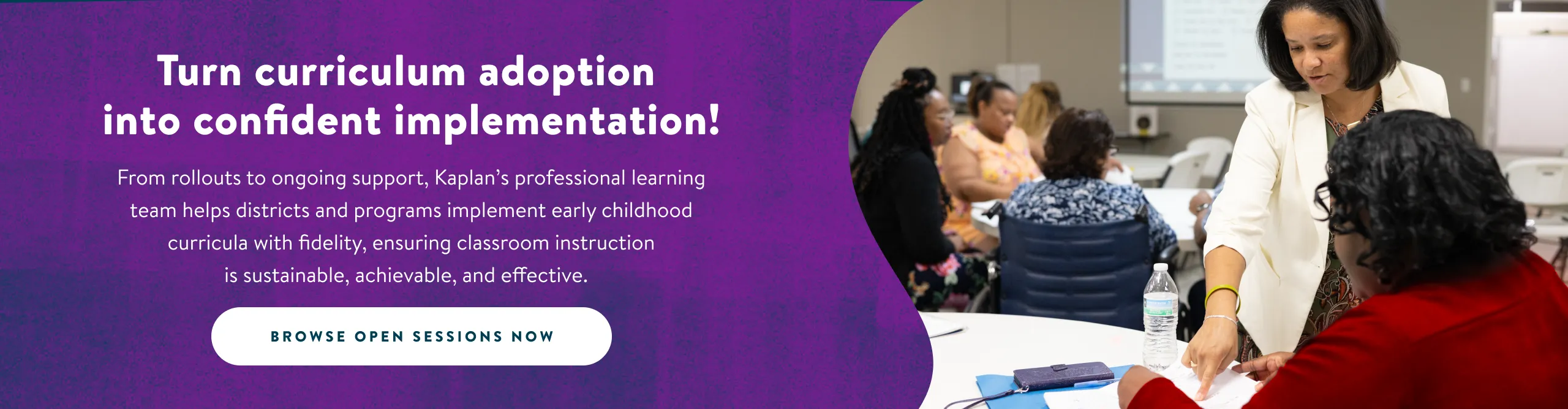 Instructor with adults in a professional learning session