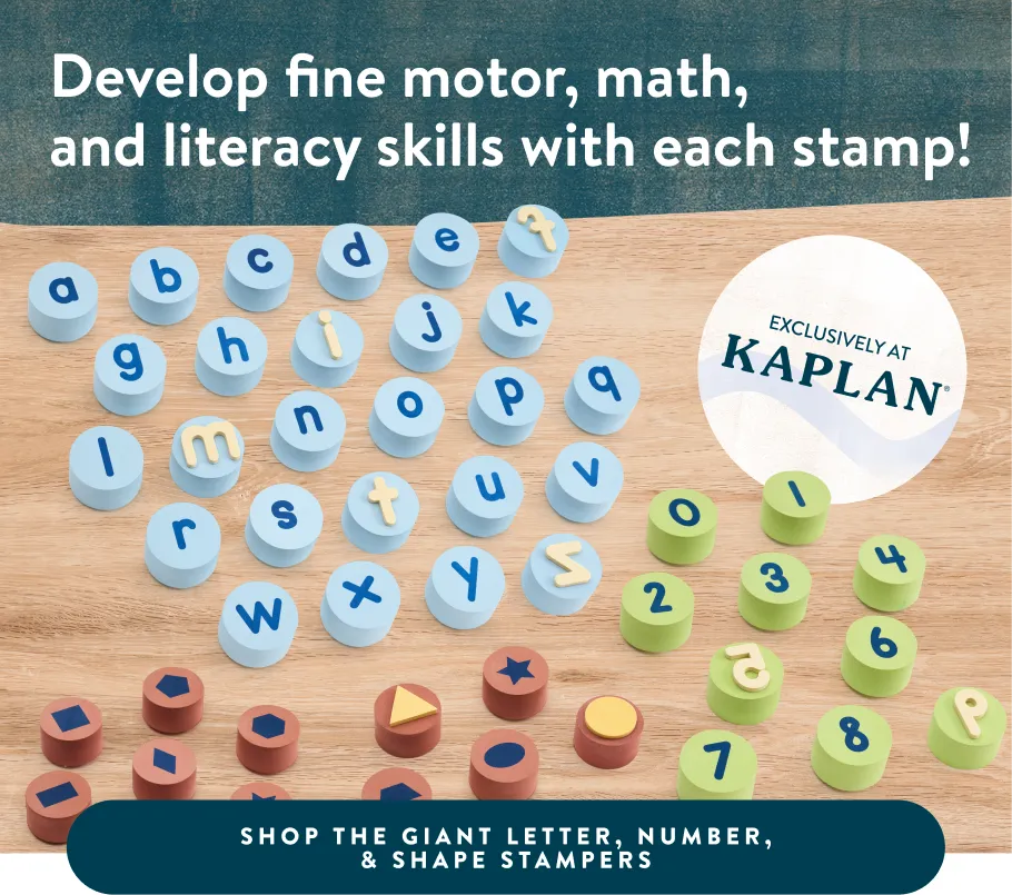 Develop fine motor, math, and literacy skills with each stamp!
